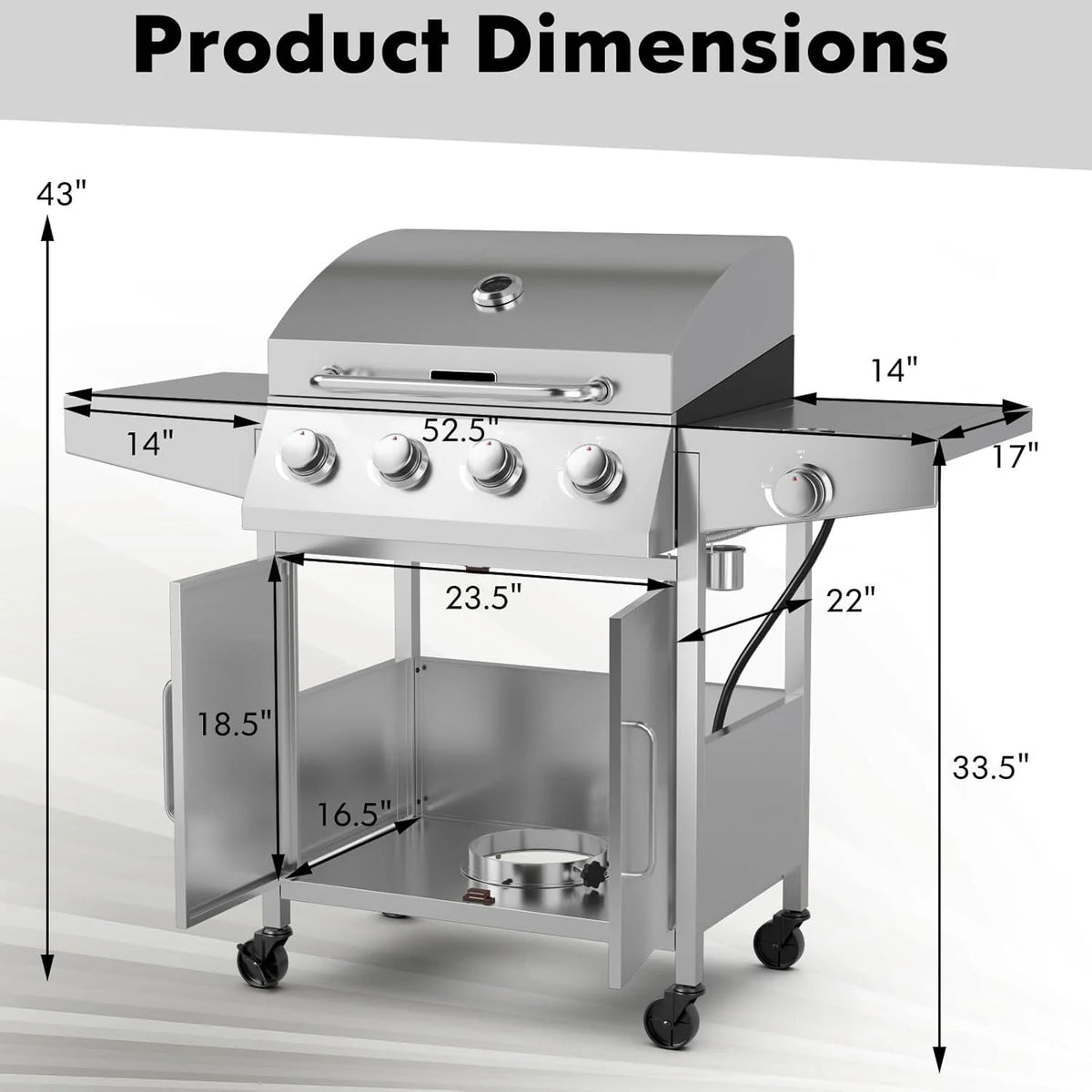 Propane Gas Grill for Outdoor Cooking