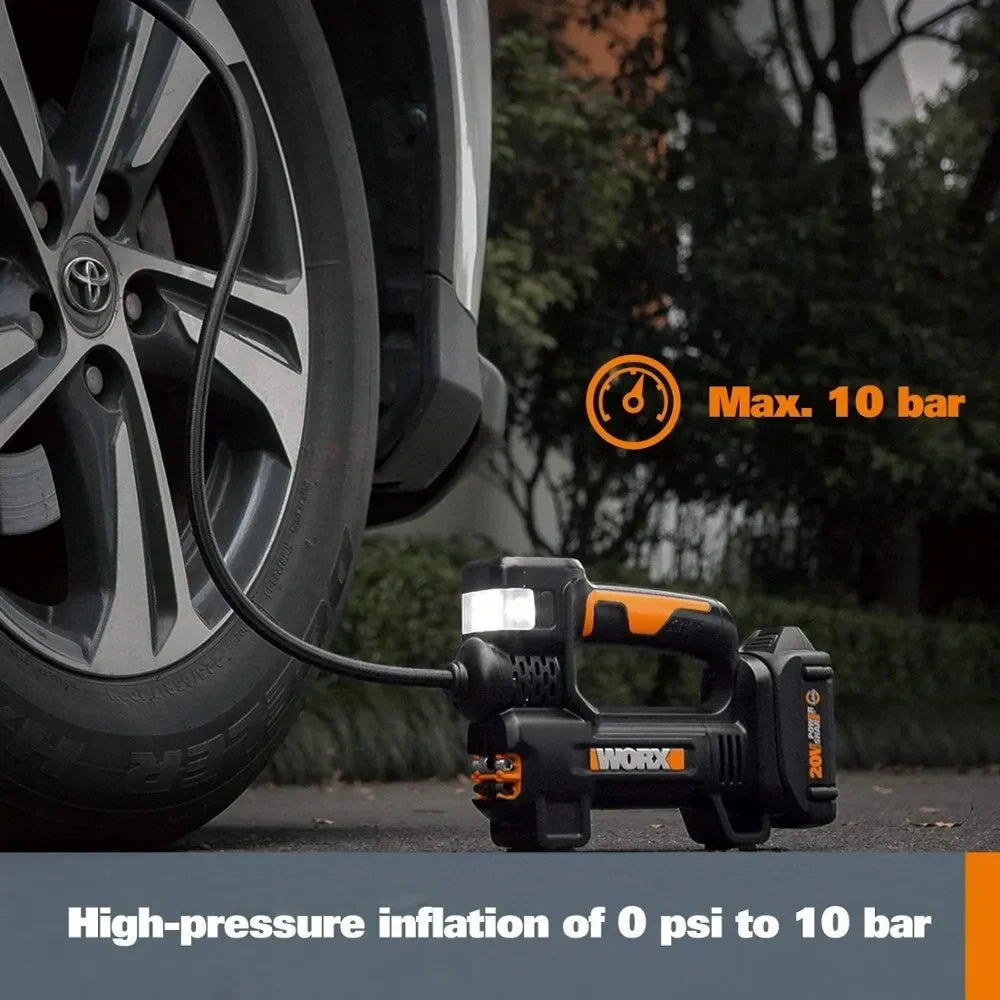 20V Max Cordless Multi-function Air Pump Inflator (1 X 2.0AH Battery and 1 X Charger Included) - Black