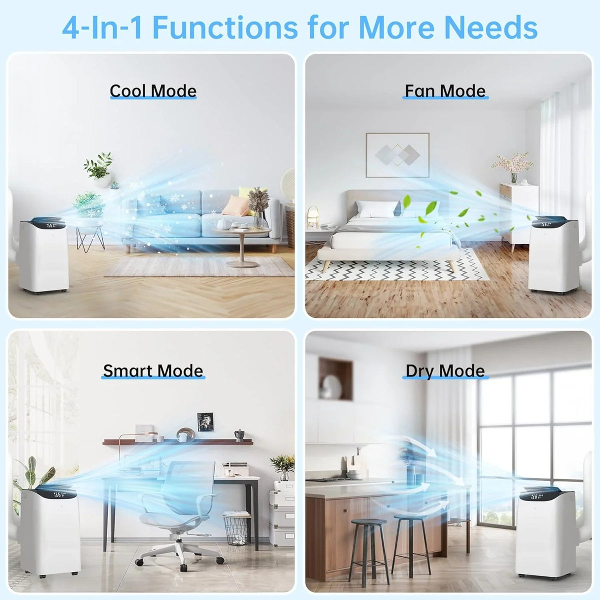 Portable Air Conditioner Cools Up to 700 Sq.ft, 3-IN-1 Energy Efficient Portable AC Unit with Remote Control & Installation Kits for Large…