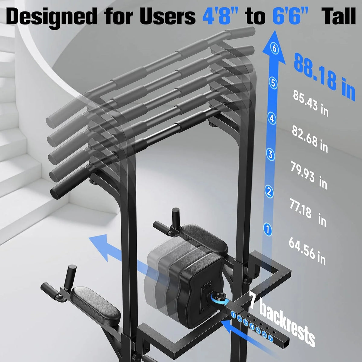 Pull-Up and Dip Power Tower for Home Gym