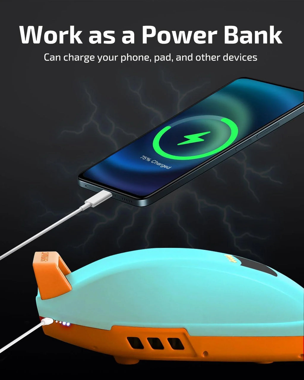 Rechargeable Electric Paddle Board Pump with 9,000mAh Battery