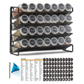 SpaceAid Spice Rack Organizer with 28 Spice Jars, 386 Spice Labels, Chalk Marker and Funnel Set for Cabinet, Countertop, Pantry, Cupboard or Door & Wa