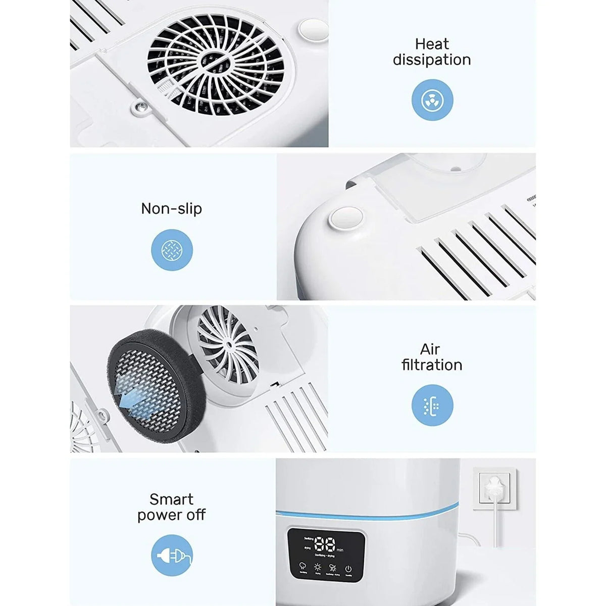 Luxury 3-IN-1 Baby Bottle Steam Sterilizer and Dryer with Lcd Screen