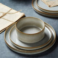 Paytan Stoneware Dinnerware Sets, 12-Piece Dish Set Gracie Oaks Color: Cappuccino White