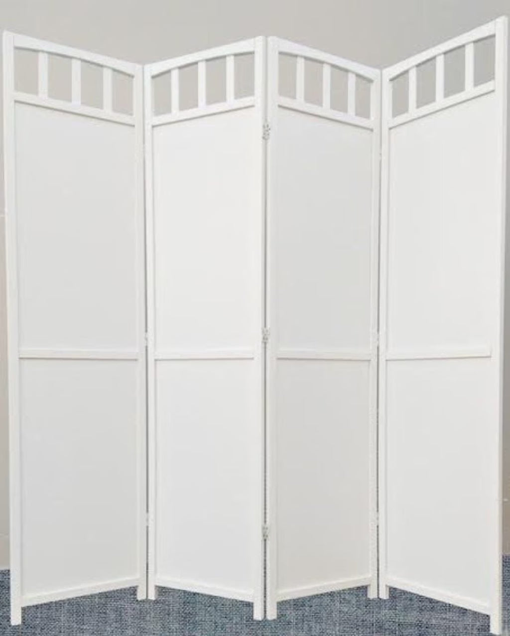 Legacy Decor Solid Wood 4 Panel Room Divider, 70" Tall, Black Finish, Freestanding