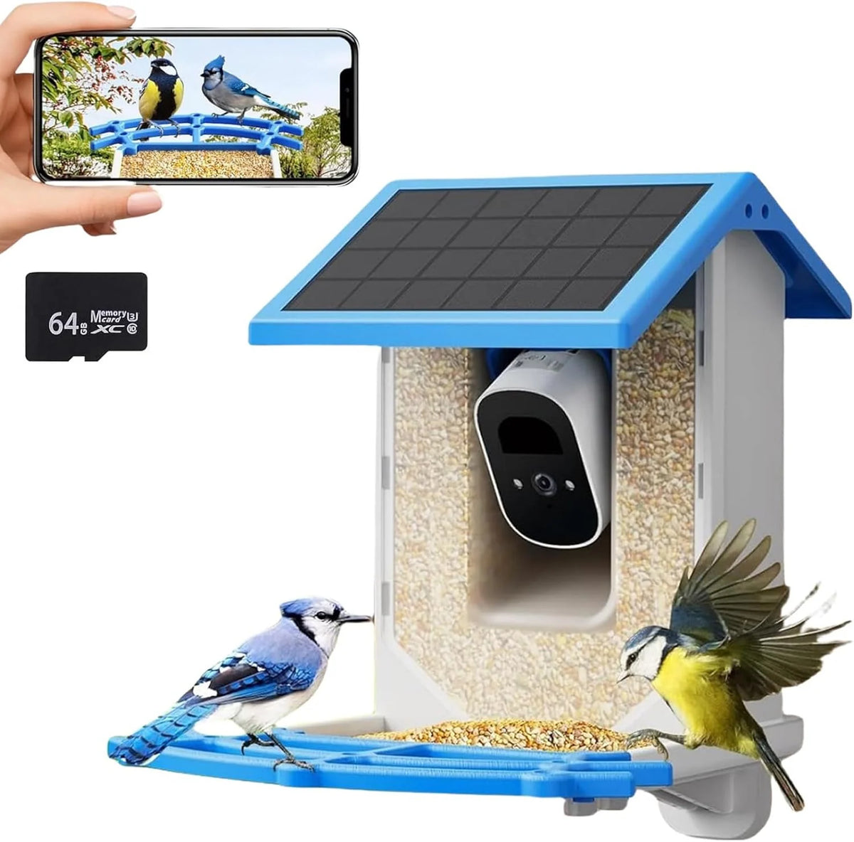 Solar-Powered Smart Bird Feeder with 2.5K Camera