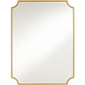 Noble Park Jacinda Rectangular Vanity Decorative Wall Mirror Modern Beveled Rounded Cut Edge Gold Frame 30" Wide for Bathroom Bedroom Living Room