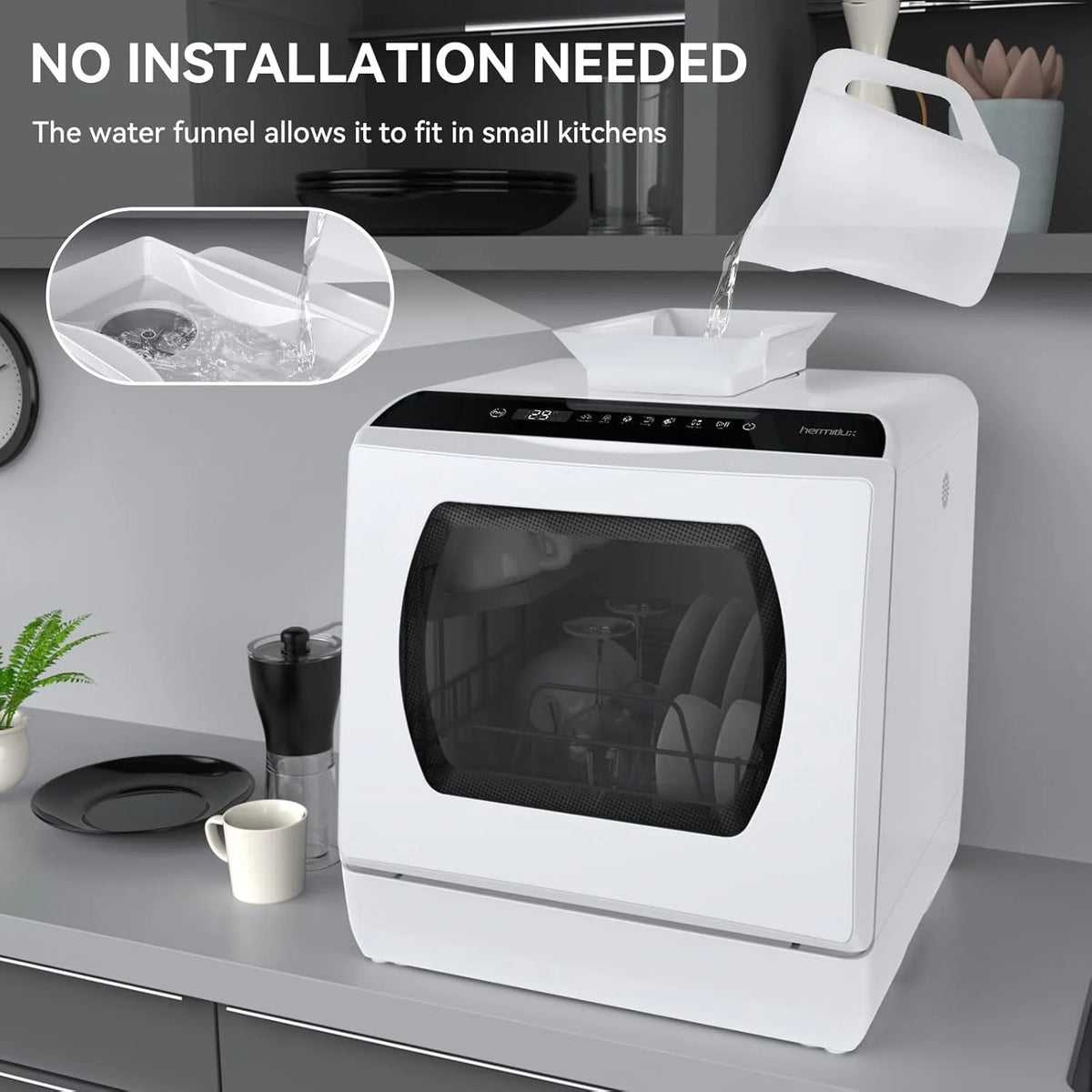 Countertop Dishwasher with Five Programs and 5-Liter Tank