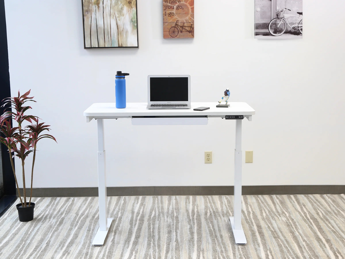 Motionwise Black Electric Height Adjustable Standing Desk, 24?x48", Height Adjustable 28" - 48" with 4 Pre - Set Height Adjustments and USB Charge Port, Multiple Colors