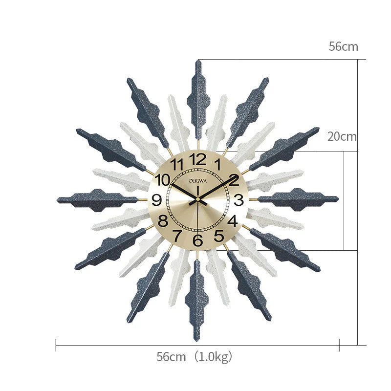 Modern Metal Wall Clock – Creative Luxury Style Decorative Home Clock (Small / Large)