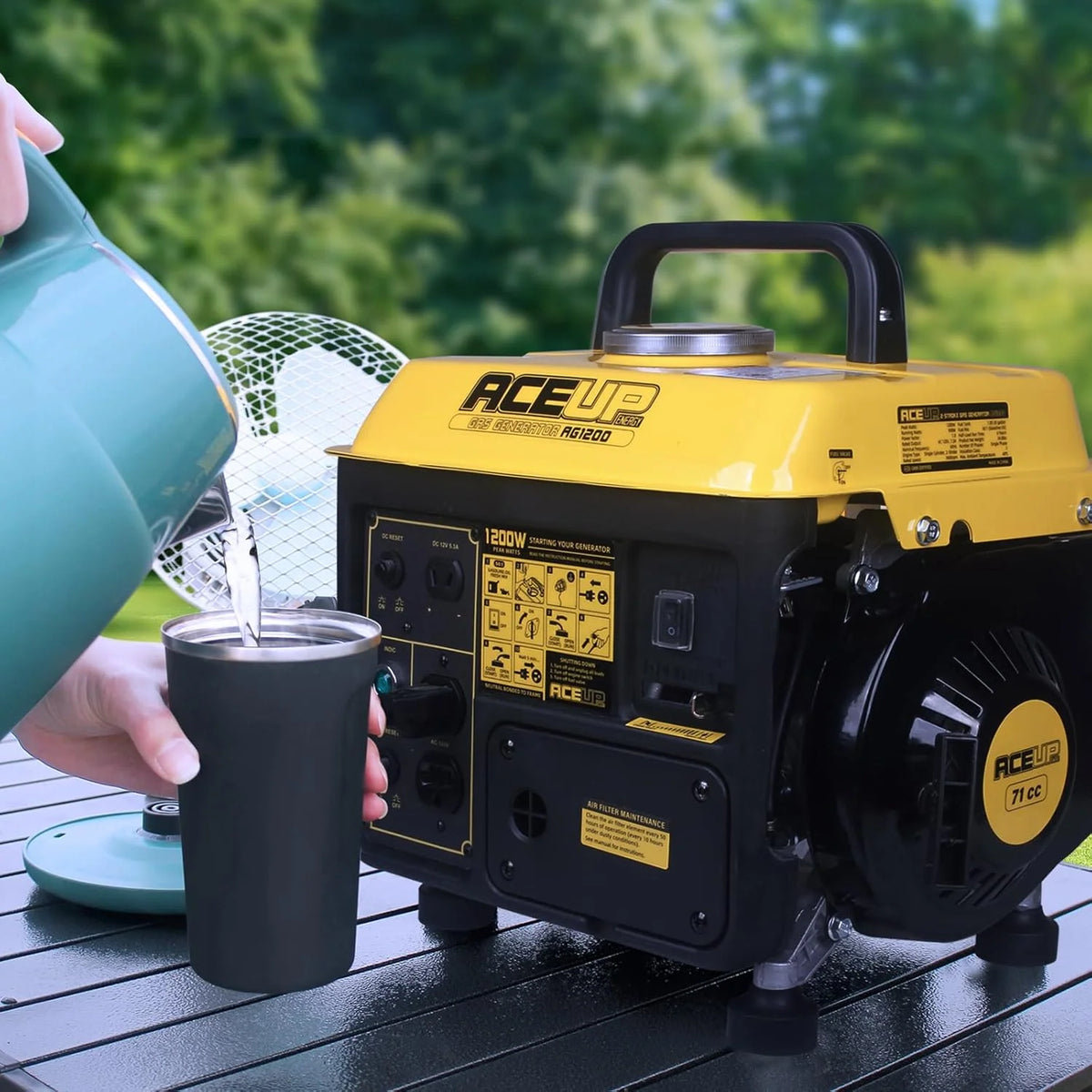 Portable Gas Generator with Recoil Start