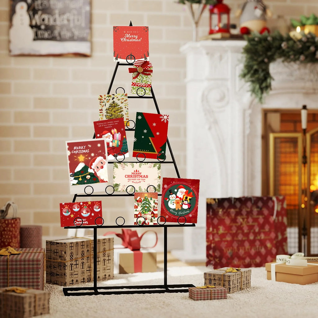 Tangkula 2 Pack Christmas Card Holder for Home Office Party Decoration
