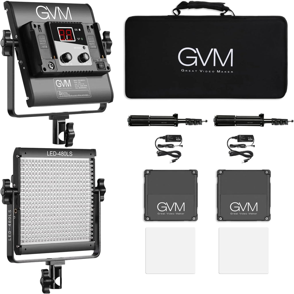 Two-Pack Bi-Color LED Video Light Panels with App Control