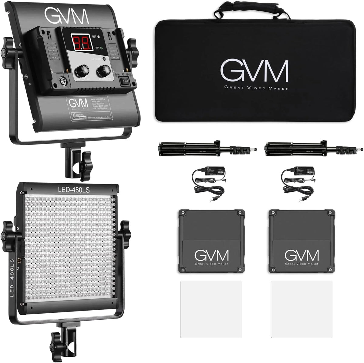 Two-Pack Bi-Color LED Video Light Panels with App Control