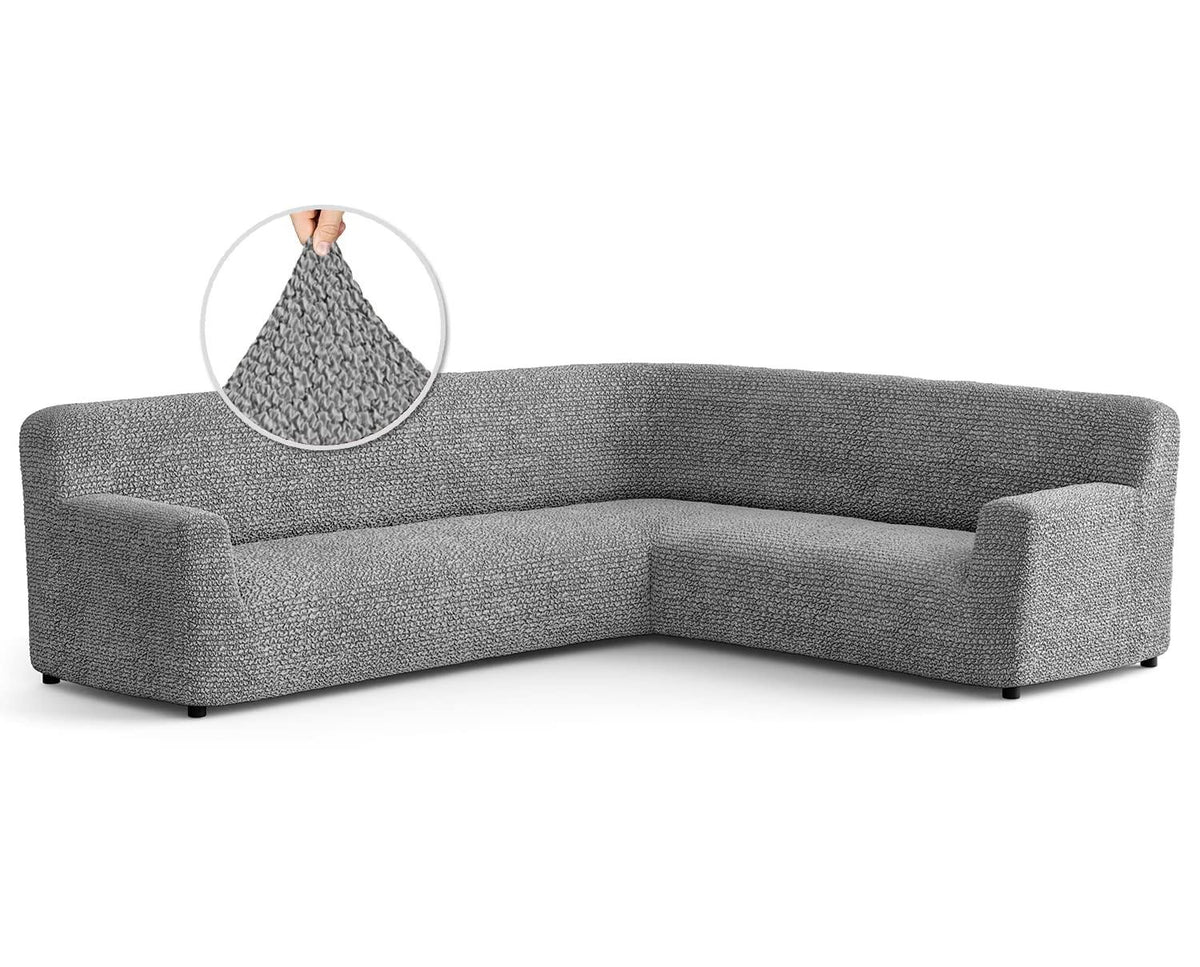 PAULATO by GA.I.CO. Sectional Sofa Cover - Corner Sofa Slipcover - Soft Polyester Couch Slipcovers - 1-Piece Form Fit Stretch Furniture Cover -