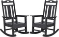 Outdoor Rocking Chairs, Set of 2, Black