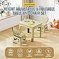 Unicoo® Kids Folding Table and Chairs Set, Height Adjustable Kids Folding Table Compact Design, Kids Table and Chairs Foldable, Picnic Table, Perfect for Playrooms, Classrooms, and Outdoor