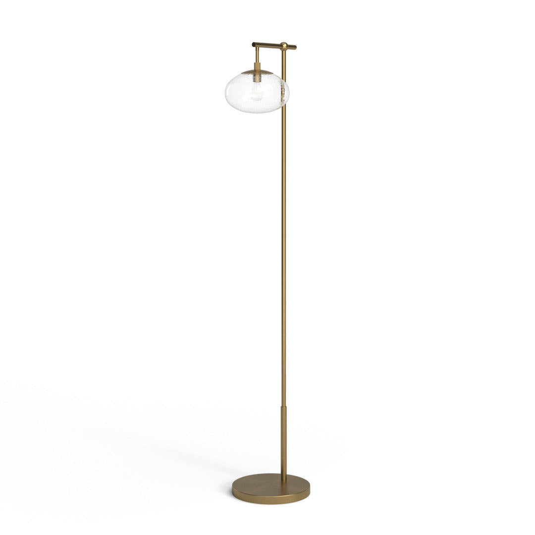 Nula 67.75" Arched Floor Lamp Joss & Main Base Finish: Brushed Brass, Shade Color: Seeded