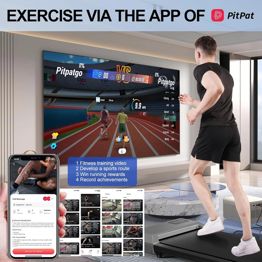 YDZJY 250 lb Walking Pad, 0.6 - 2.5 Mph Speed Range 1.2HP Quite Under Desk Treadmill, 2 in 1 Treadmill for Home/Office Exercise with Remote Control, Portable Treadmill with LED Display(Black)