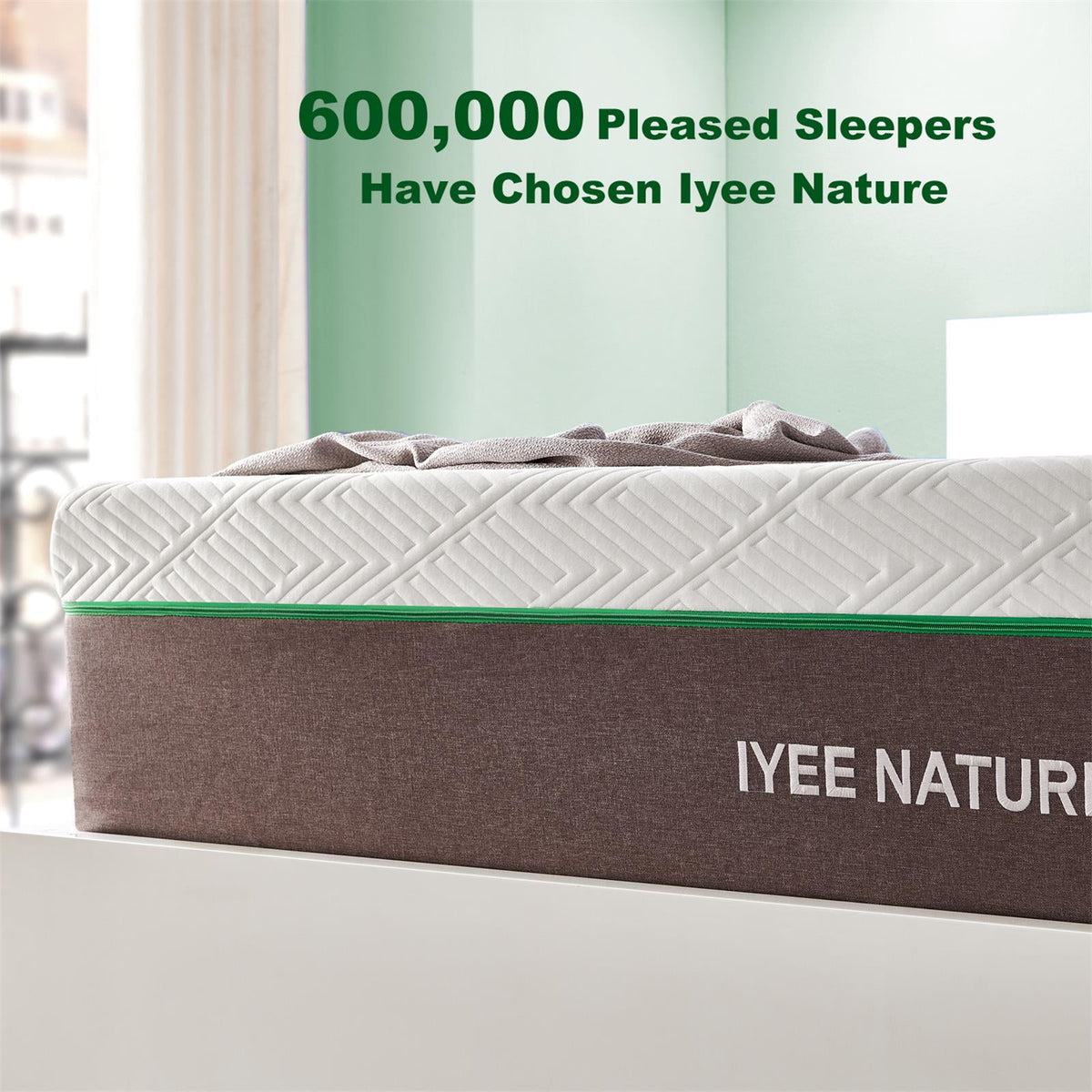 Size Mattress. 12 Inch Iyee Nature Cooling-Gel Memory Foam Mattress Bed in a Box