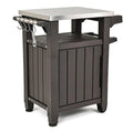 Portable Outdoor Table and Storage Cabinet with Hooks for Grill Accessories-stainless Steel Top for Patio Kitchen Island or Bar Cart