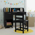 Wooden Kids Desk and Chair Set with Hutch, Storage Drawer & Cabinet, Children School Study Table Writing Computer Workstation for Ages 3-8
