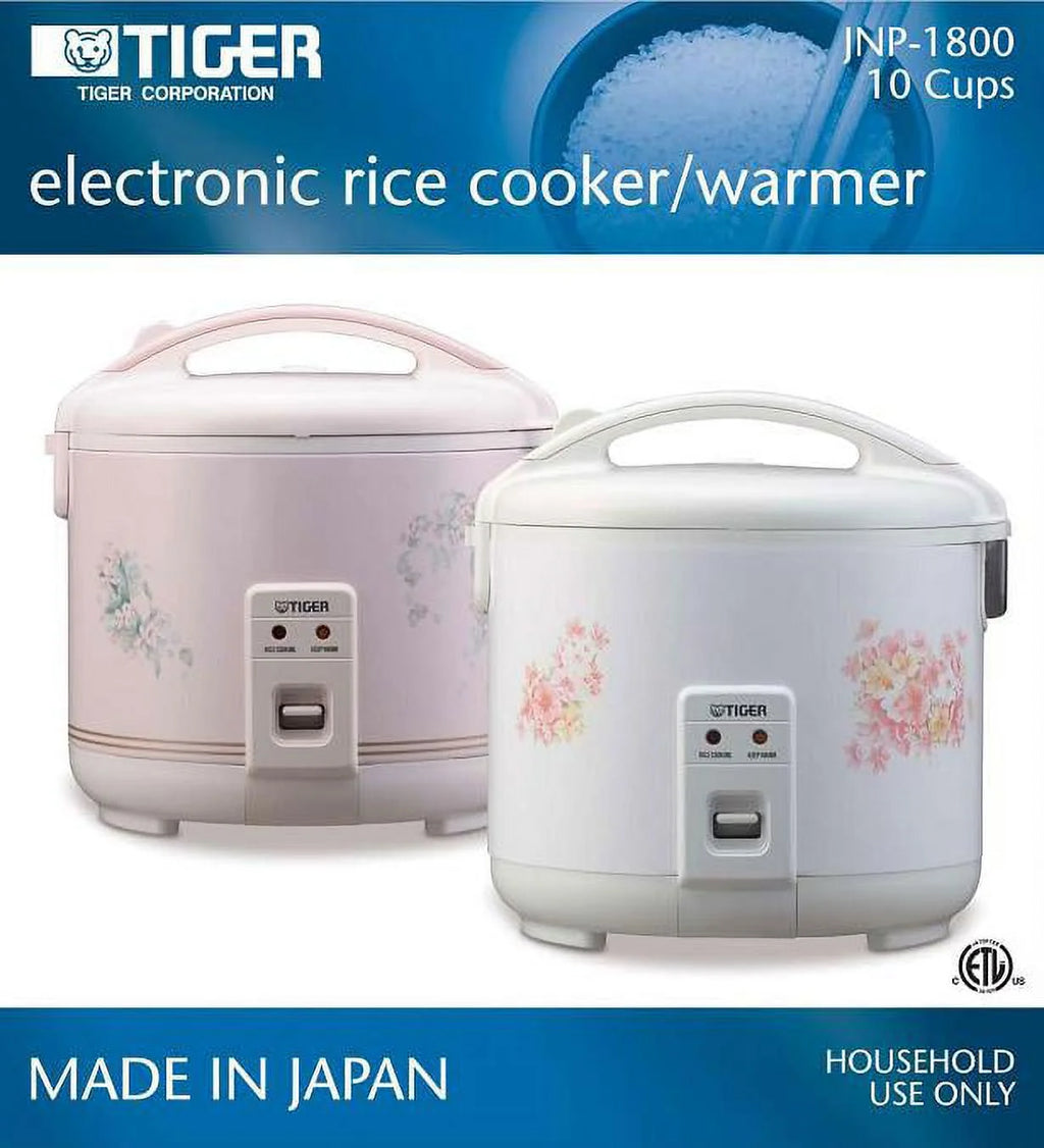 Tiger JNP - 1800 10 - Cup Floral White Rice Cooker & Warmer