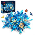 Traverse Star Blue Flowers Building Sets for Adult, Centerpieces(917PCS), Botanical Collection Crafts for Table or Wall Decoration, Unique Home