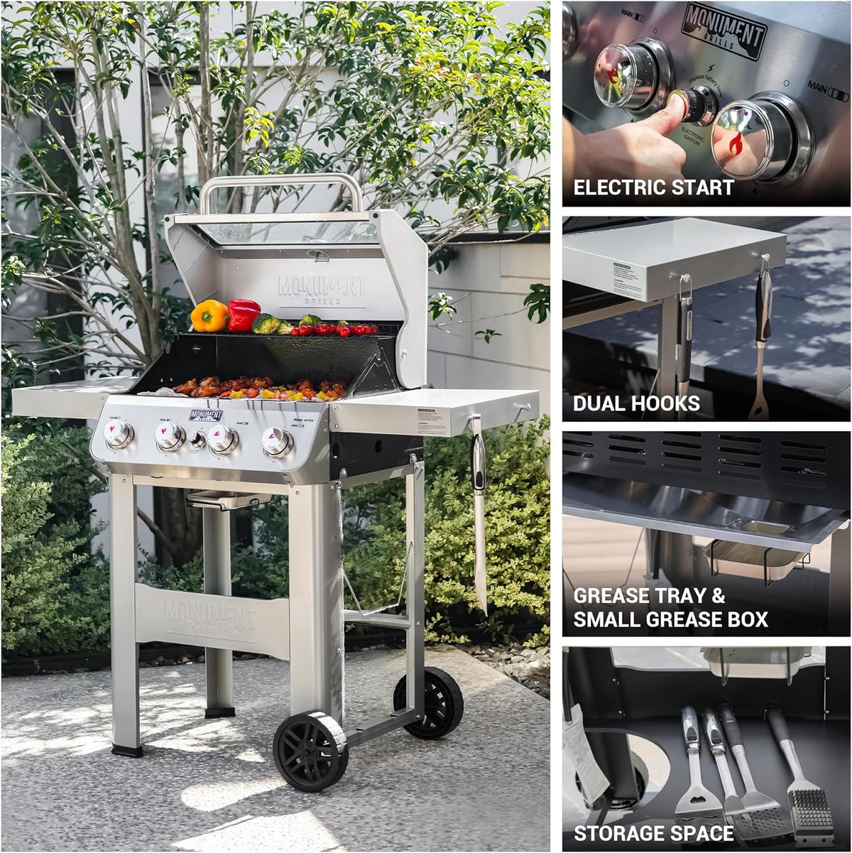 Mesa400MF 4-Burner Propane Gas Grill with Viewing Lid