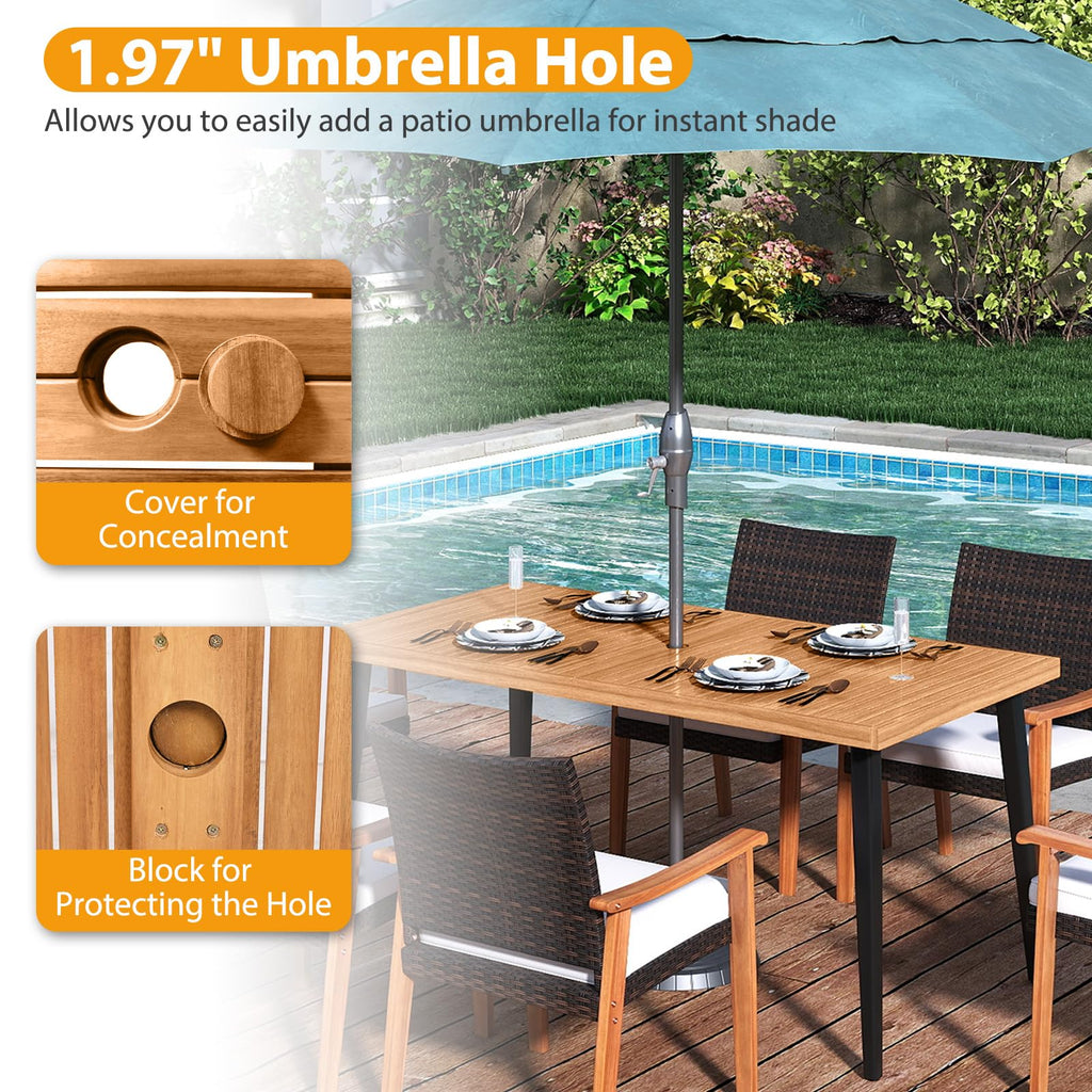 Tangkula 7 Pieces Patio Dining Table Set for Garden