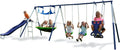 Metal Outdoor Swing and Slide Set