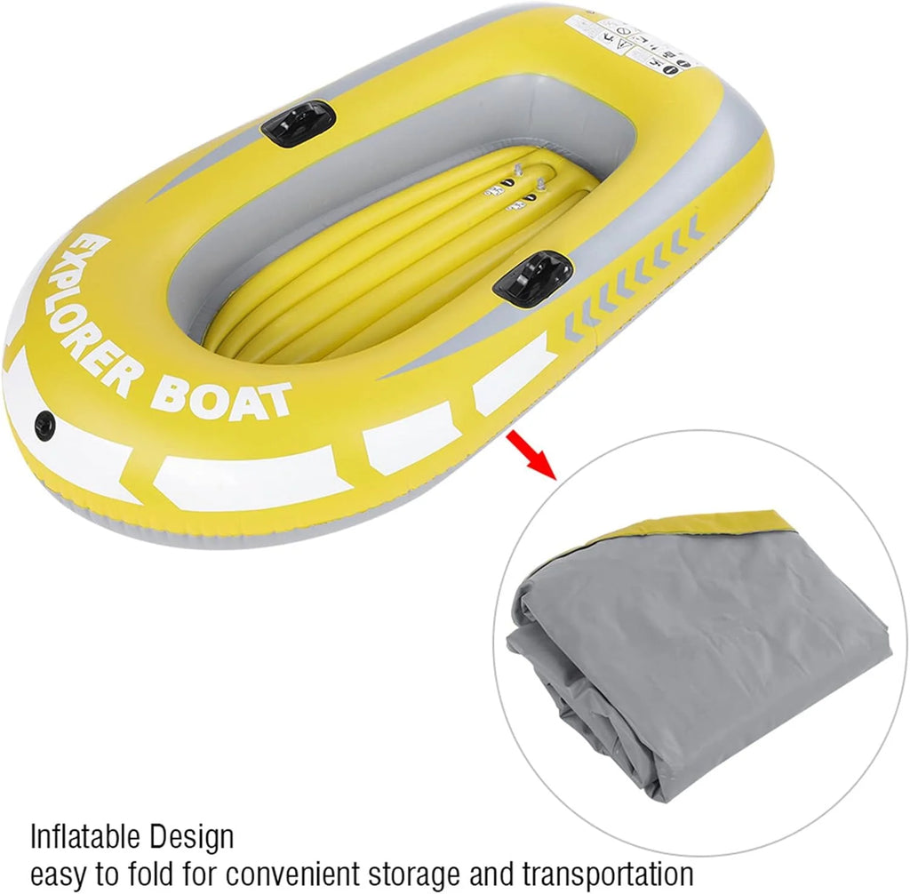 Two-Person Inflatable Boat with Oar Locks and Grab Handles