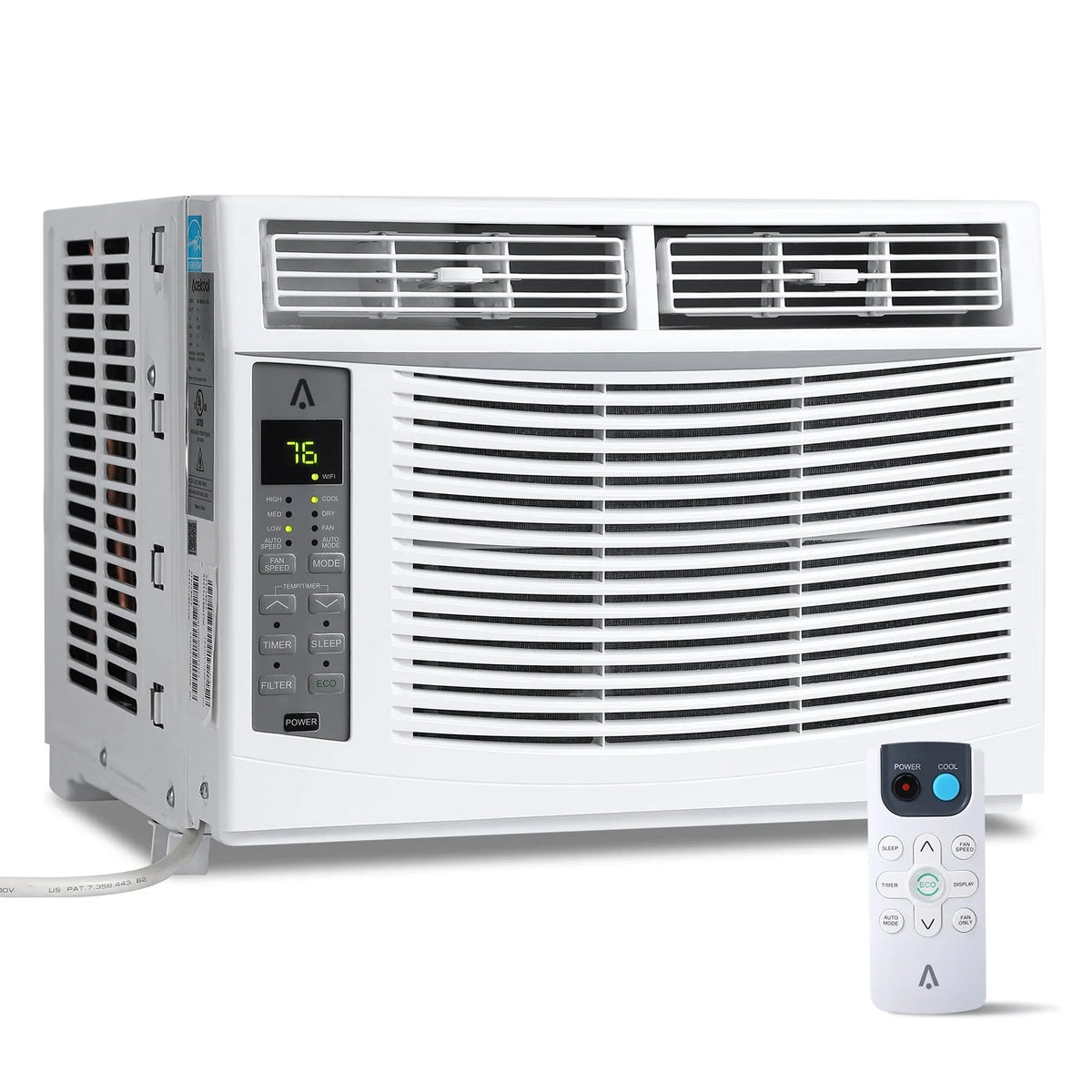 Window Air Conditioner with Reusable Filter & Controls, 6000 btu 115V~, Suitable for 250 Sq.ft