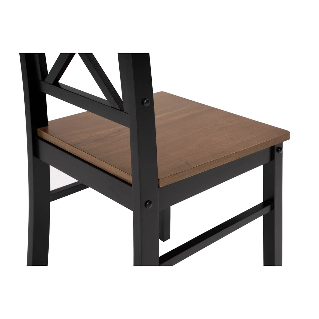 Seizeen Solid Wood Kitchen Table and Chairs, Dining Room Table Set for 4 with Gray Upholstered Chairs, Wood Grain Table Heavy - Duty Frame, Rustic Minimalist Style Breakfast Nook Set