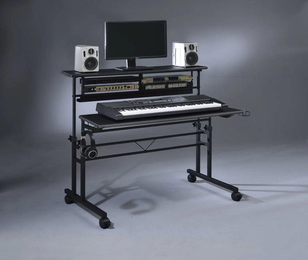 Musiea BE100 Series Sit - Stand Music Recording Studio Desk Workstation W/2x3u Rack
