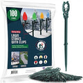 Sewanta Christmas Light Yard Stakes [Set of 100] Outdoor Light Stakes - 8.5" Tall - Universal Christmas Pathway Lights on Yards, Driveways - Christmas