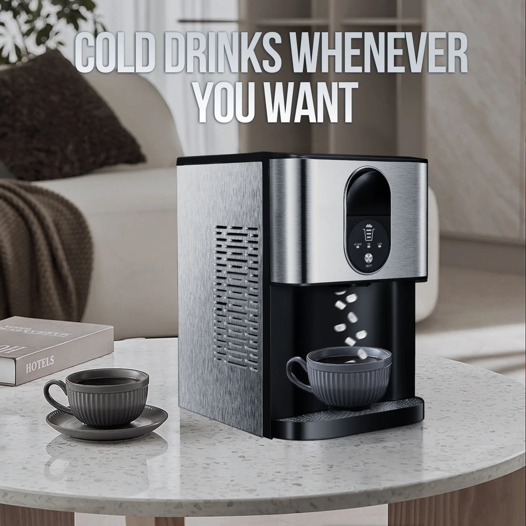 Moifoi Nugget Ice Maker, Culb in 6mins, 44 lb/24 H, Auto - Cleaning Portable Ice Machine with Basket & Scoop, Black