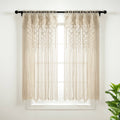 Lush Decor Boho Macrame Textured Cotton Window Curtain/Room Divider/Doorway/Wall Decor Single Neutral 40X63