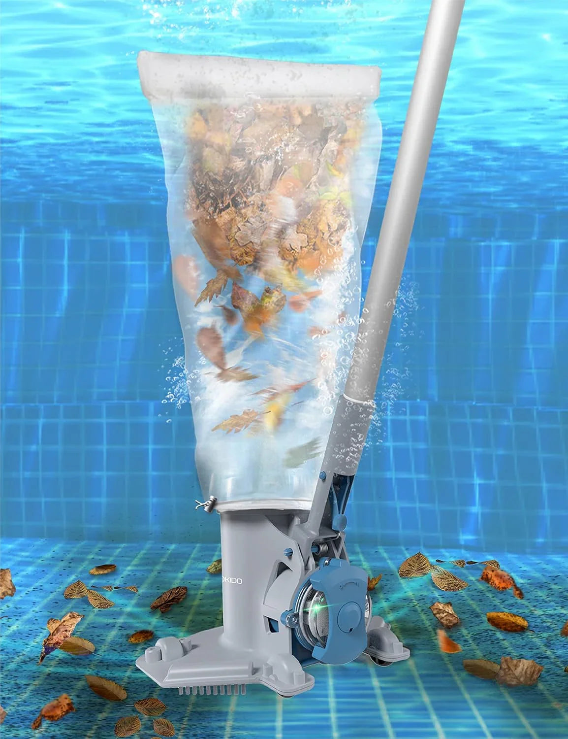 Rechargeable Cordless Pool Leaf Vacuum, 30GPM Strong Suction, 75 Min Runtime, Xl Heavy Duty Filter Bag, Leaves and Debris Removal, for Above…