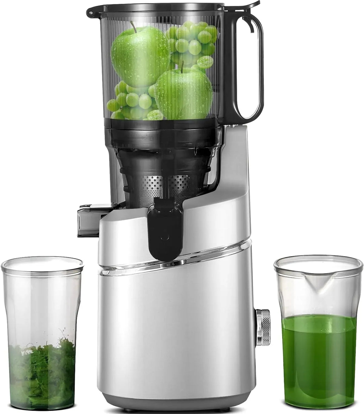 Juicer Machines, 5.3-INCH Self-feeding Masticating Juicer Fit Whole Fruits & Vegetables, Cold Press Electric Juicer Machines with High Juice…
