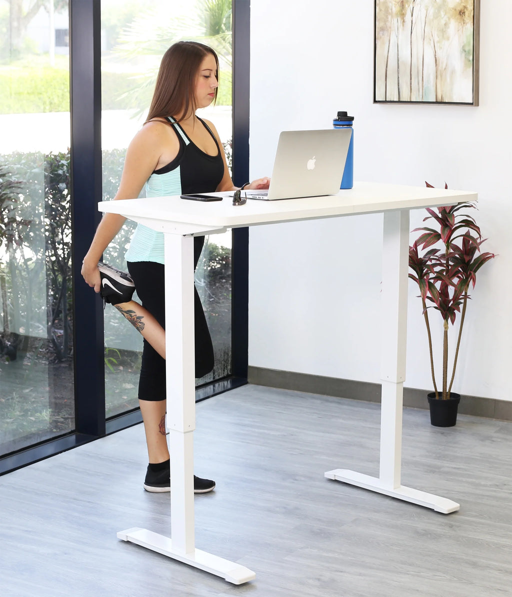 Motionwise Black Electric Height Adjustable Standing Desk, 24?x48", Height Adjustable 28" - 48" with 4 Pre - Set Height Adjustments and USB Charge Port, Multiple Colors