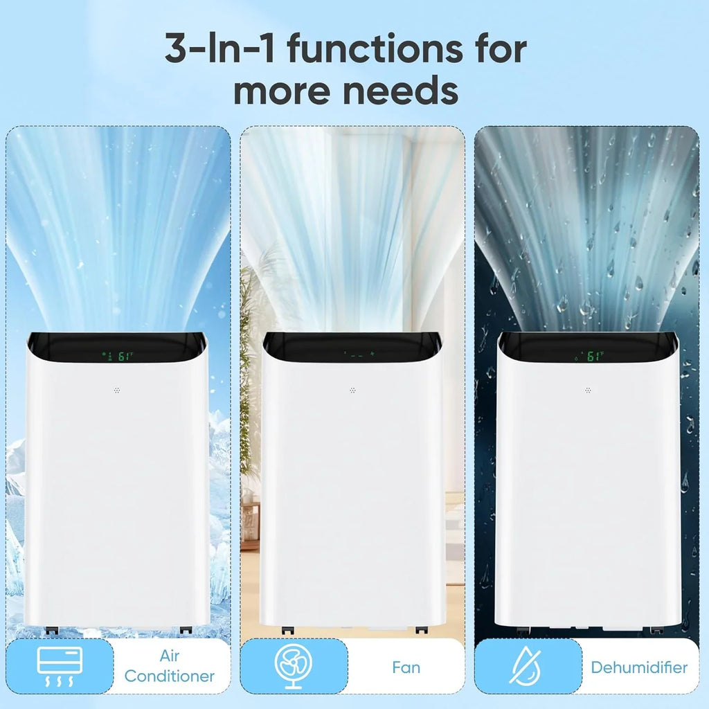 Portable Air Conditioner Cools Up to 700 Sq.ft, 3-IN-1 Energy Efficient Portable AC Unit with Remote Control & Installation Kits for Large…