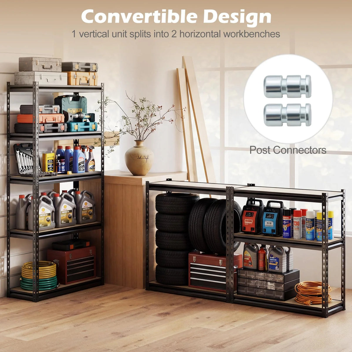 Tangkula 5-Tier Heavy Duty Garage Shelving Units w/Adjustable Utility Rack (30" W x 12" D x 60" H)