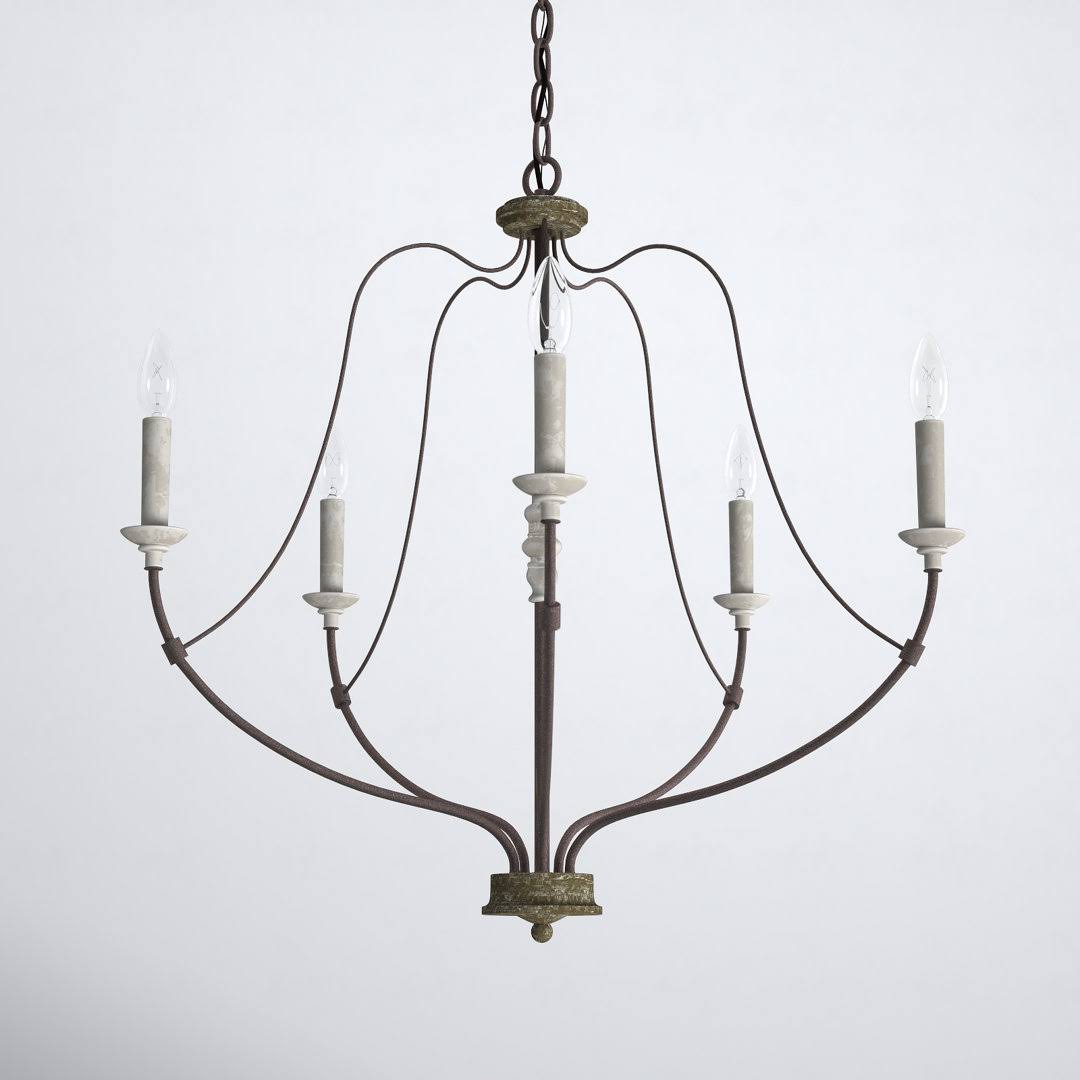 Shoshanna 5 - Light Candle Style Classic Chandelier