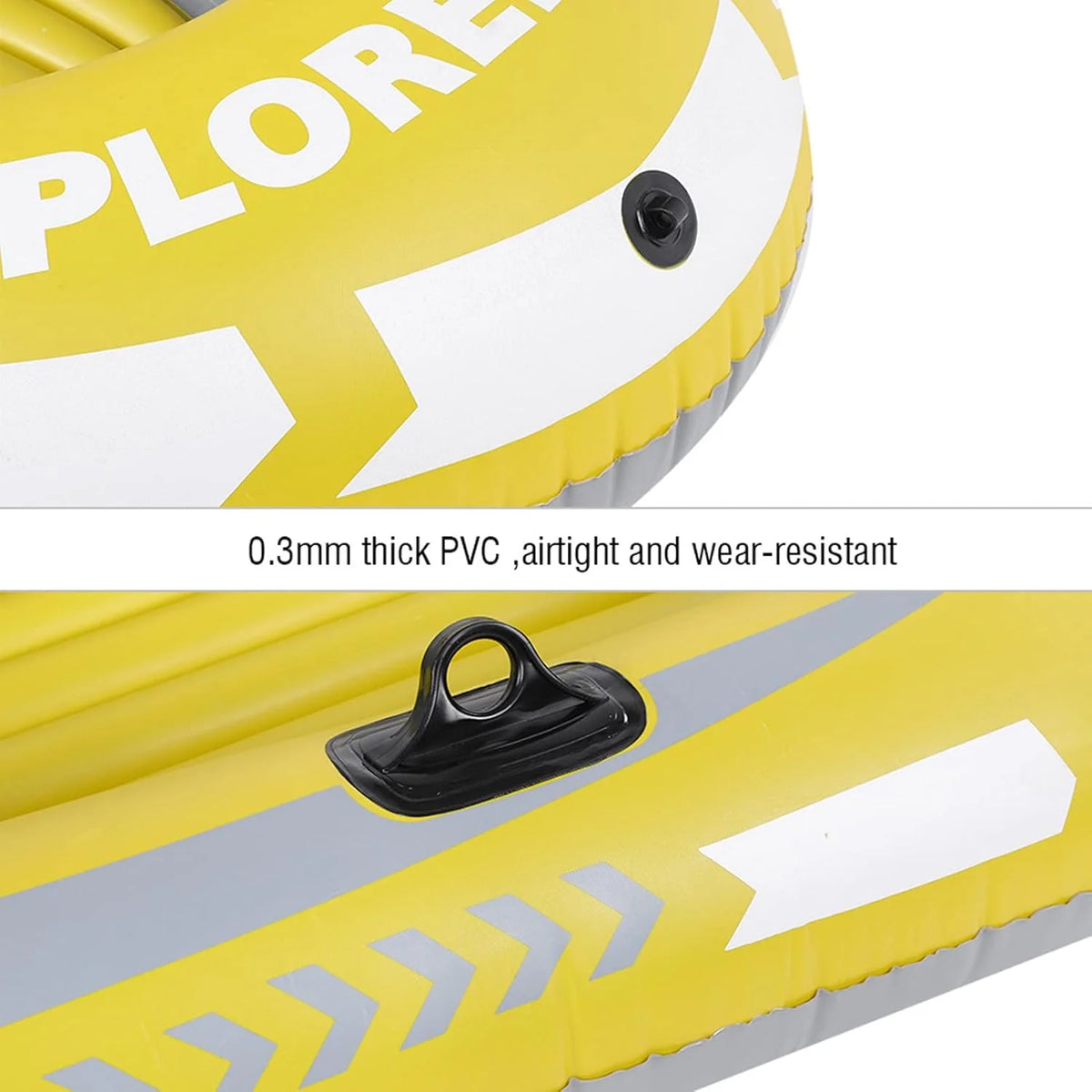 Two-Person Inflatable Boat with Oar Locks and Grab Handles