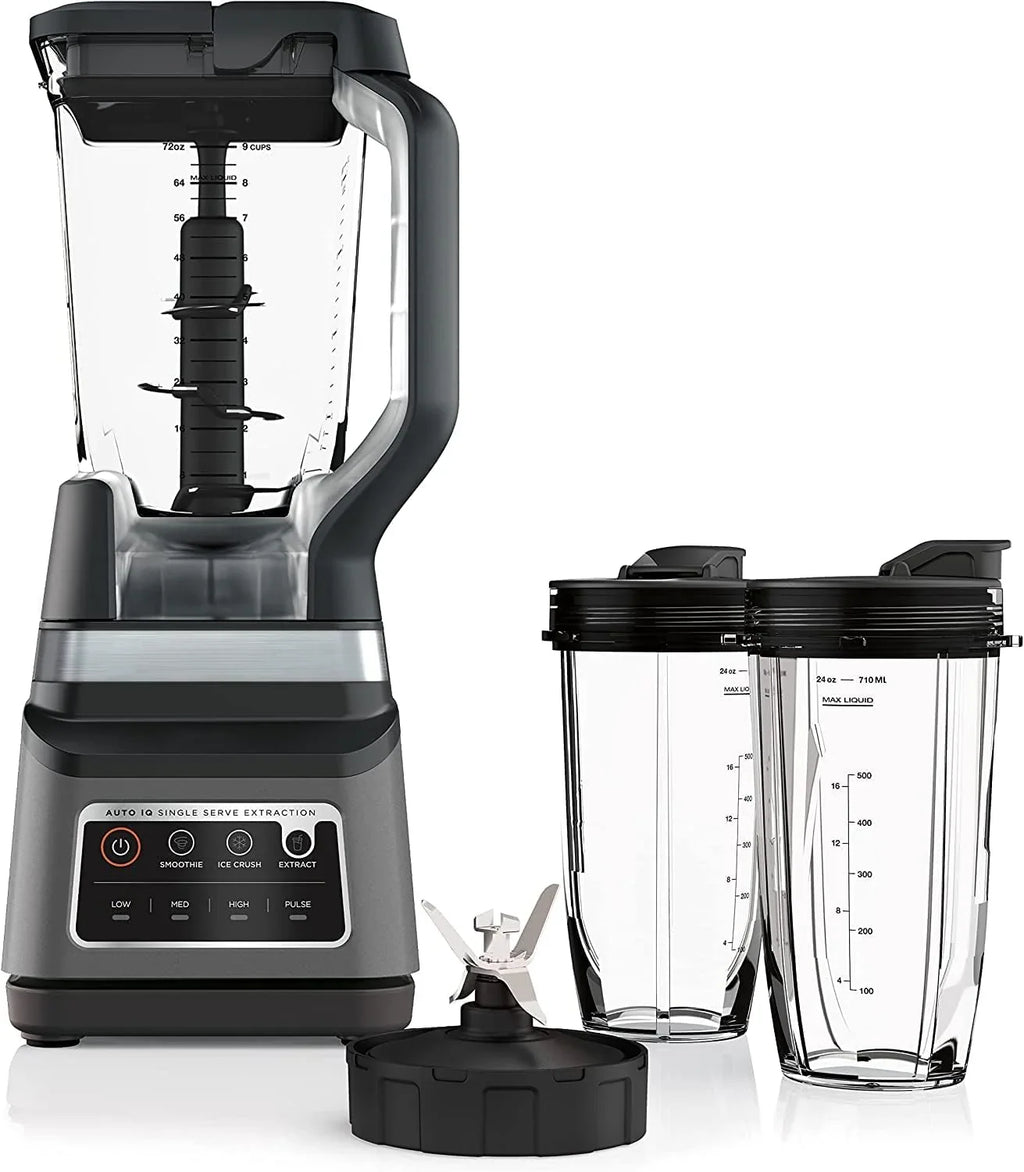 Professional Plus Kitchen System, 1400 Wp, 5 Functions for Smoothies, Chopping, Dough & More with Auto Iq, 72-OZ.* Blender Pitcher, 64-OZ.…