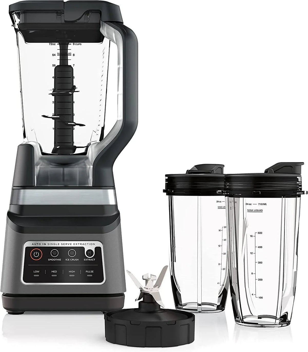 Professional Plus Kitchen System, 1400 Wp, 5 Functions for Smoothies, Chopping, Dough & More with Auto Iq, 72-OZ.* Blender Pitcher, 64-OZ.…