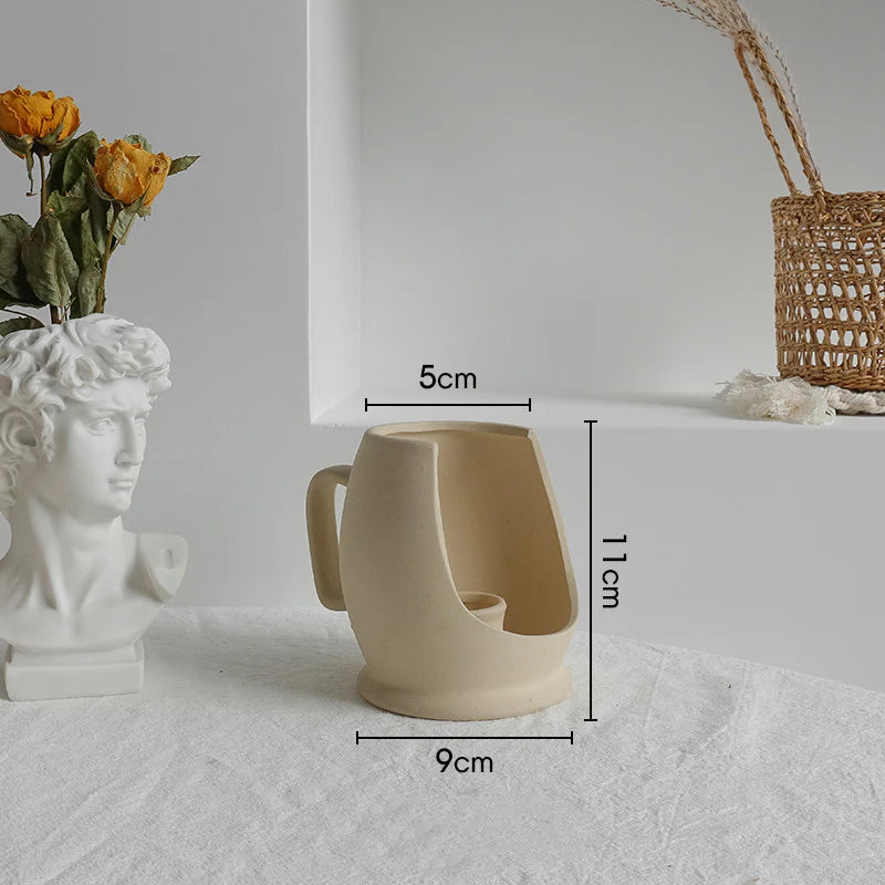 Nordic Ceramic Dry Flower Vase – Minimalist Matte Home Decor