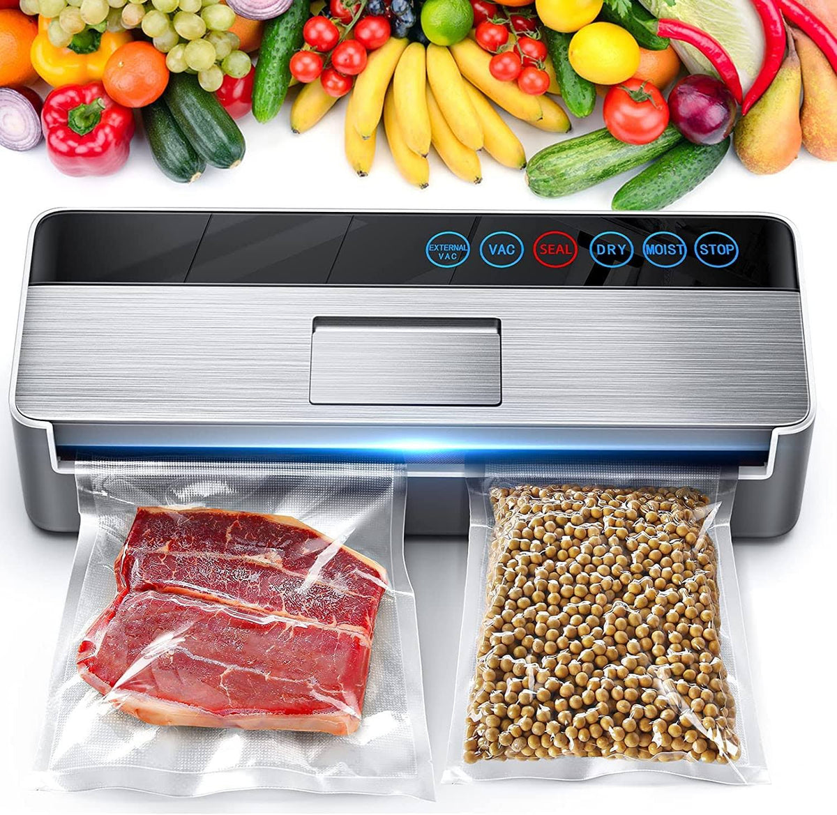 Vacuum Sealer Machine Full Automatic Food Sealer (95Kpa) Vacuum Sealers Bags for Food Air Sealing System for Food Sealer Dry Moist Food Preservation