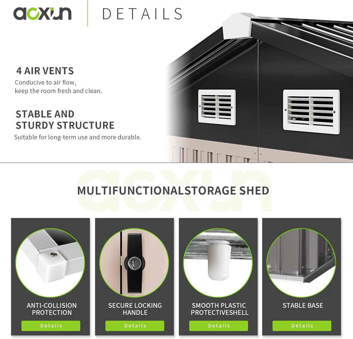 Outdoor Metal Storage Shed with Lockable Door